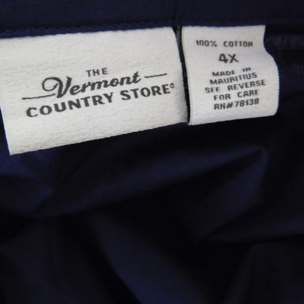 NEW Mens Cotton Pajamas Long Sleeve 2 Pc Button Front Navy Blue Size 4X